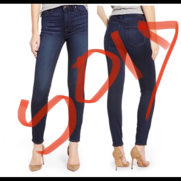 PAIGE Hoxton Ankle Skinny Jeans Dark Denim size 27 - Picture 1 of 7